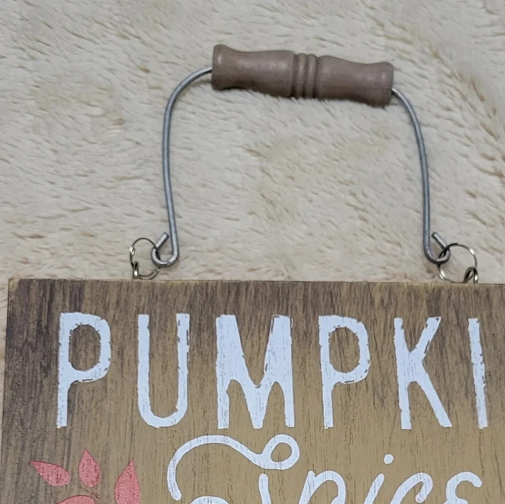Pumpkin Spice And Everything Nice Fall Door Hanging Autumn Sign